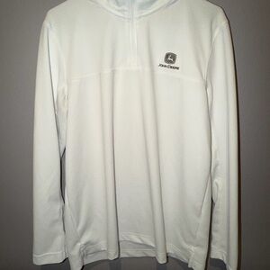 John Deere Lands' End White Pullover
